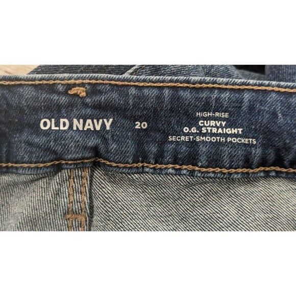 Old Navy Womens Size 20 Blue Denim Mid Wash High Rise OG Straight Ankle Jeans - Picture 6 of 8